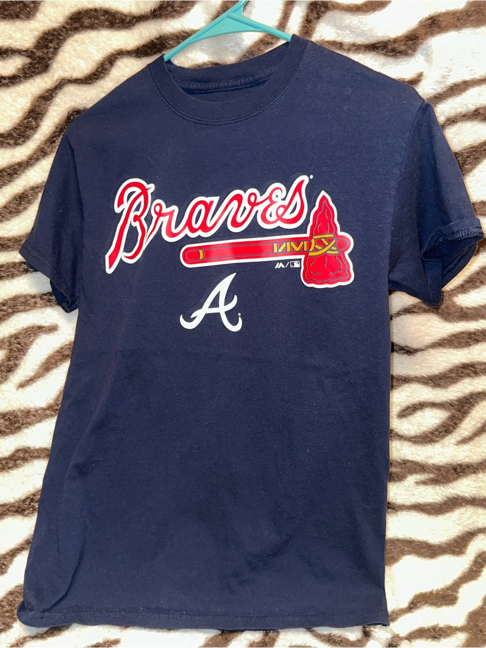 Majestic Navy Atlanta Braves Short-Sleeve Tee